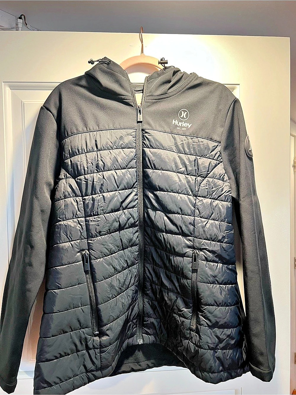 Hurley Women’s Quilted Hooded Jacket XL Like New
